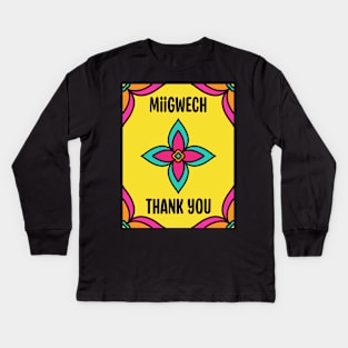 Thank You Ojibwe Kids Long Sleeve T-Shirt